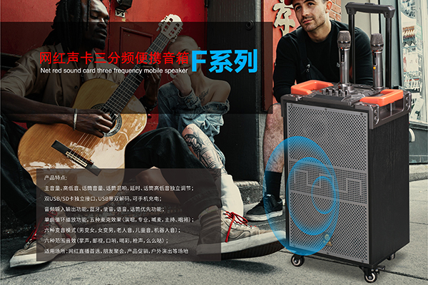 爵士龍民用音響廣場舞音響F110系列，網(wǎng)紅聲效優(yōu)質(zhì)拉桿音響！